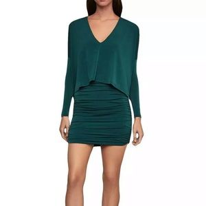BCBG Long Sleeve Ruched Mini Dress
